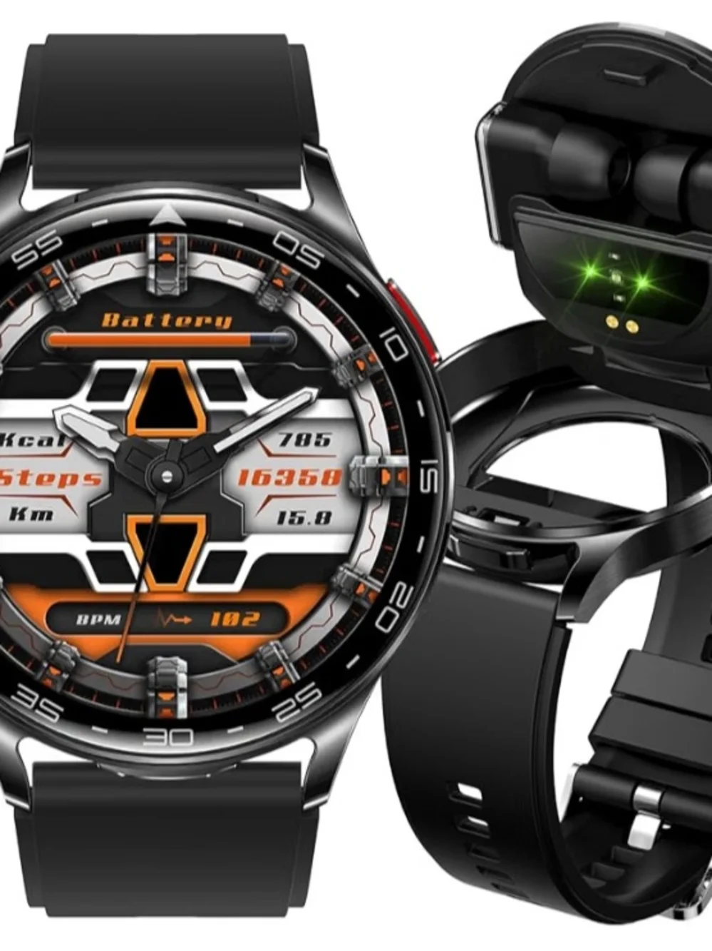 Smart Fitness Watch with Ear Buds